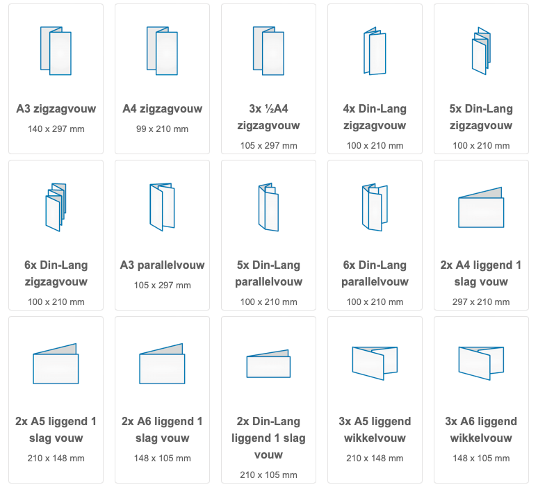 Folderafmetingen zigzagvouwen DrukwerkExpert.nl